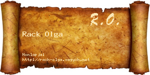 Rack Olga névjegykártya