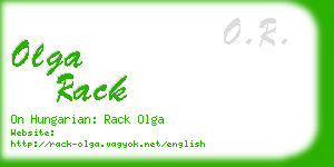 olga rack business card